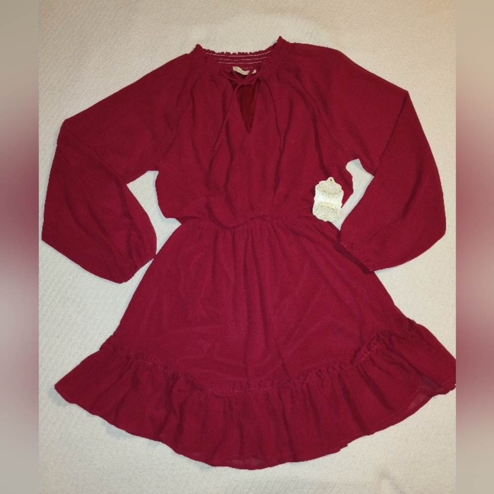 Altar'd State NWT Burgundy Long Sleeve Dress Women's XS